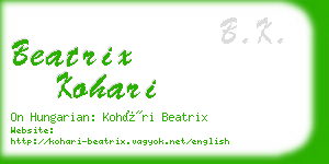 beatrix kohari business card